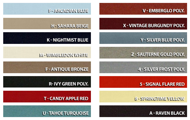 1966 Ford mustang color options